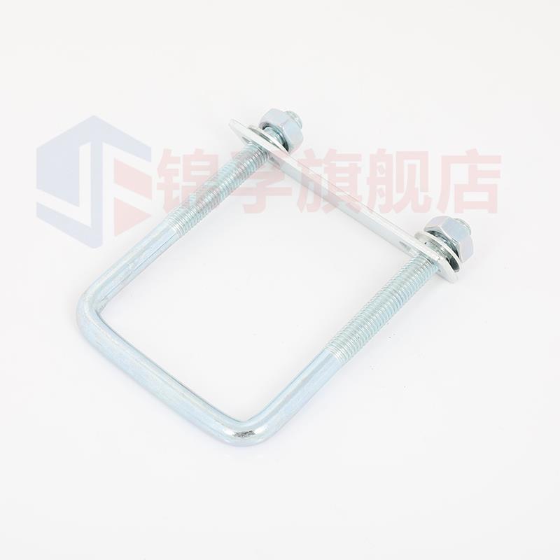m8直角U型卡U型管卡镀锌U型螺栓方形卡长方型卡扣骑马卡抱箍u形卡