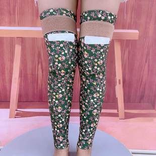 新款 袜 碎花德绒保暖护膝加长护膝腿套专用防滑老人寒腿膝盖防寒裤