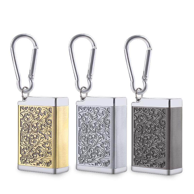 直销新款提拉式烟灰缸便携式随身口袋迷你金属烟灰盒车载旅游钥匙