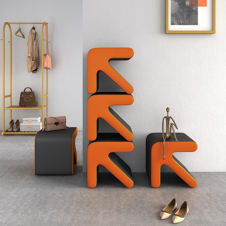 直销新款进门换鞋凳家用门口矮凳网红试衣间小凳子创意轻奢入户穿