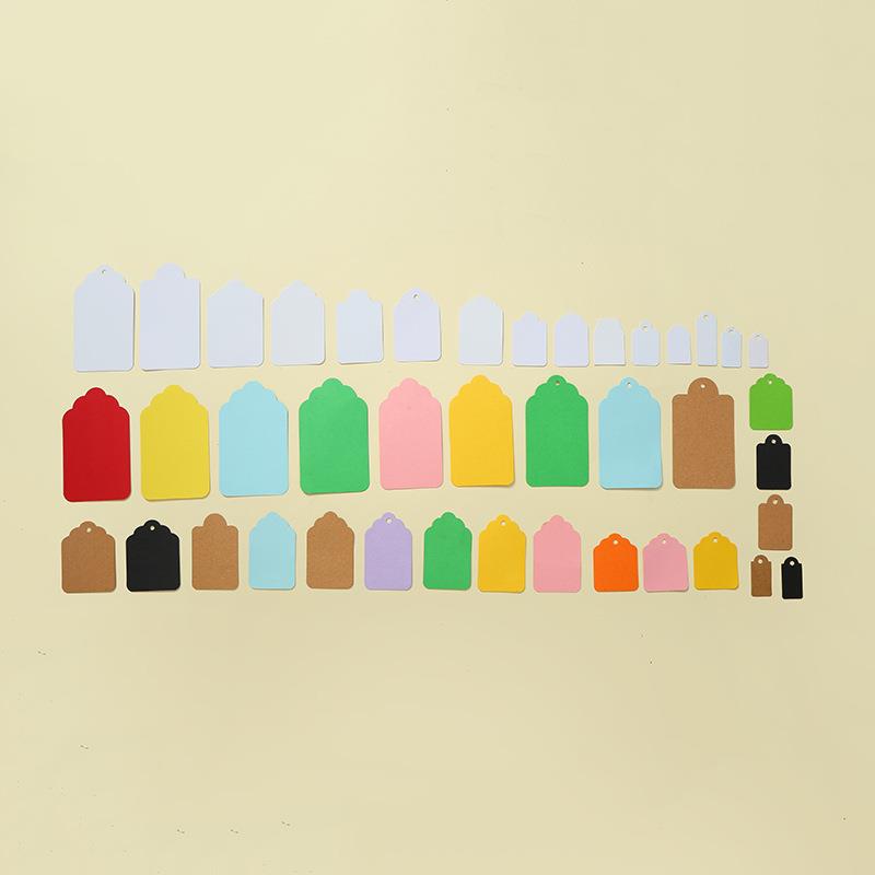 直销新款空白细棉绳价签牌珠宝挂饰手写标价签首饰价格牛皮纸标签