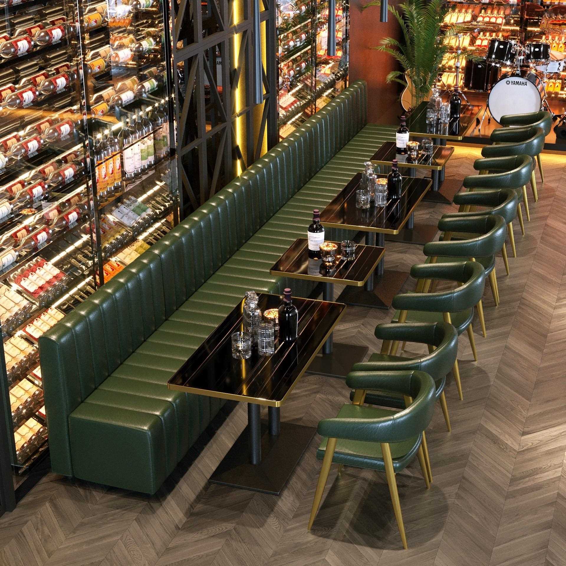 直销新款奶茶店桌椅酒吧清吧卡座西餐咖啡厅甜品烧烤火锅店沙发组