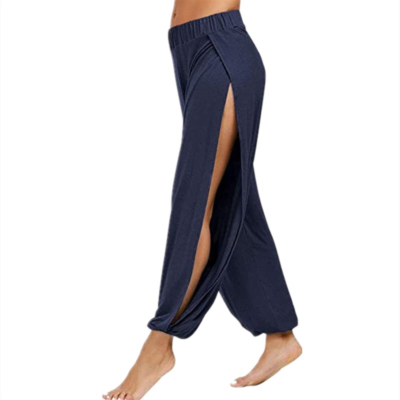 Merry Pretty Summer High Slit Haren Pants Women Solid Hippie