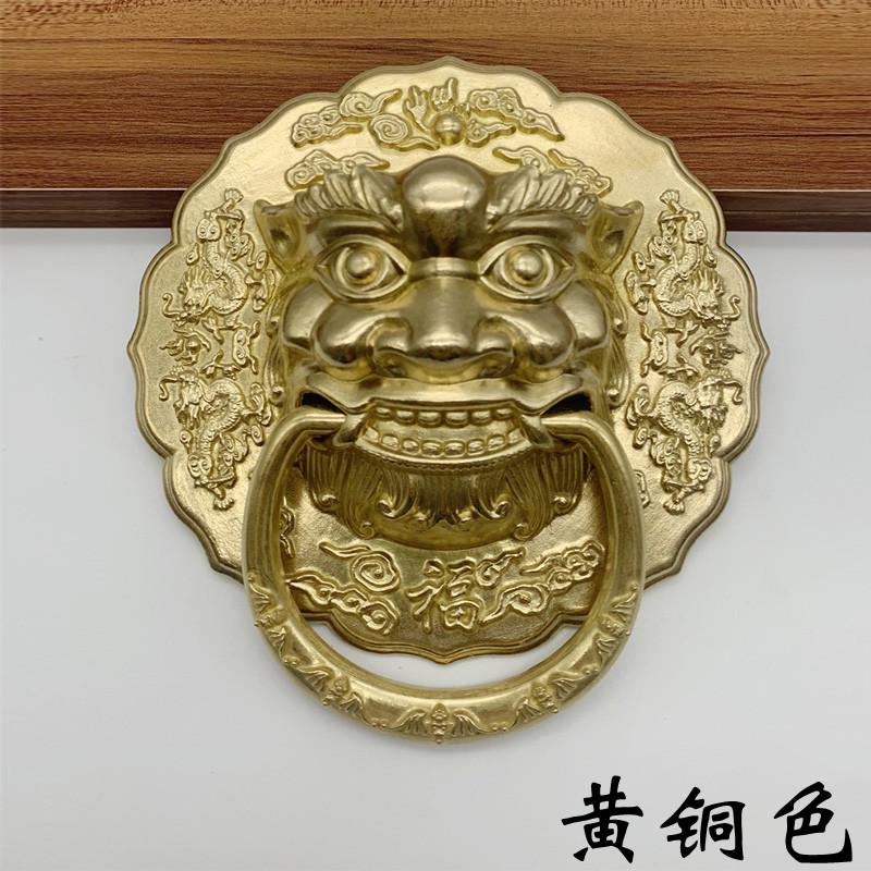 老式木门兽头拉手狮子头复古铜把手玻璃门纯铜门环中式大门铜把手