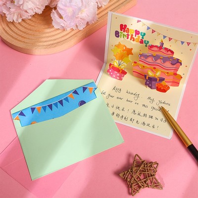 生日贺卡高级感邀请函卡片儿童生日会简约可爱礼物祝福卡片带信封
