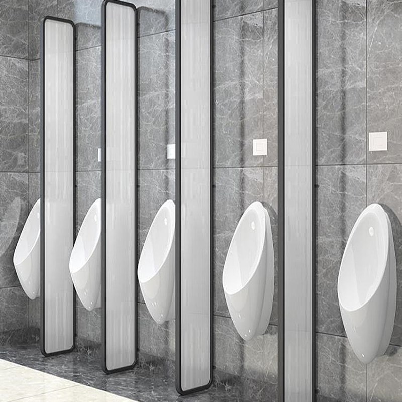 酒店铁艺玻璃隔断卫生洗手间挡板玻璃酒店公共厕所小便池器斗屏风