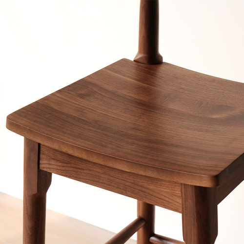 黑胡桃木吧台椅现代简约家用日式实木吧台凳北欧日式岛台高脚椅子