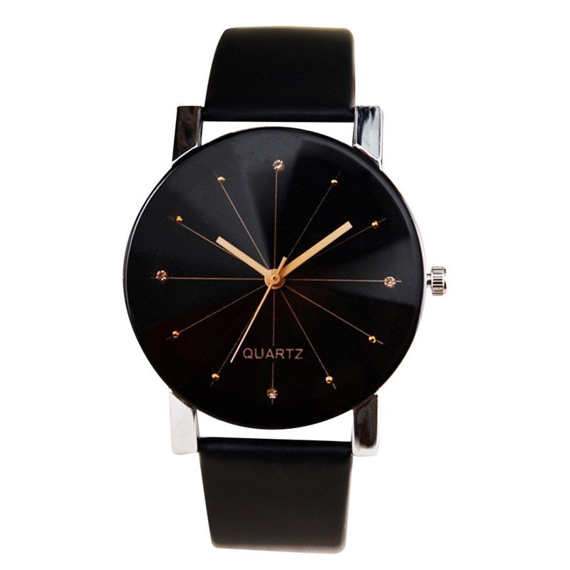 Couple Watches Pu Leather Strap Lovers Watches Simple S