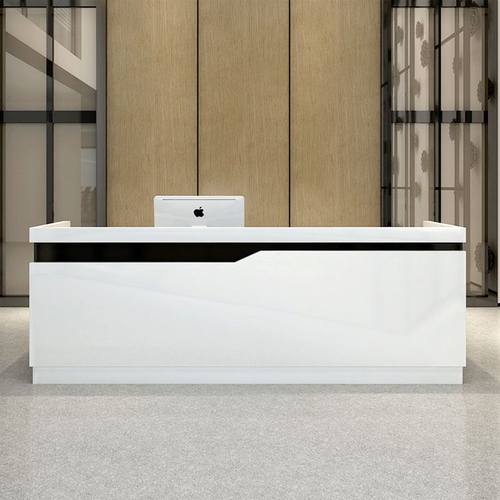 时尚创意烤漆迎宾台公司前台简约办公台收银台板式接待咨询台