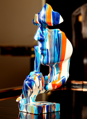 沉默是金摆件高档简约装饰艺术工艺品雕塑轻奢客厅办公室电视柜