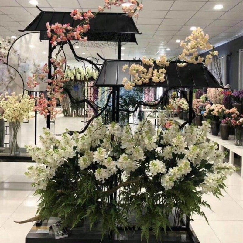 婚庆中式婚礼道具主舞台背景装饰摆件婚庆凉亭小屋迎宾区铁艺路引