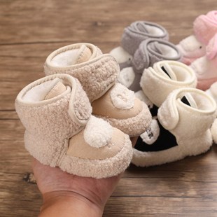1岁秋冬保暖不掉鞋 加绒加厚男女宝宝学步鞋 12个月婴儿鞋