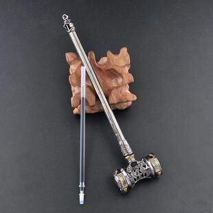 新款直销DL唐三大陆海神昊天三叉戟霸王锤合金中性签字笔模型摆设