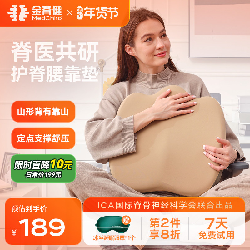 MedChiro金脊健山脊垫 护脊靠垫办公椅腰靠垫 久坐护腰垫汽车靠垫