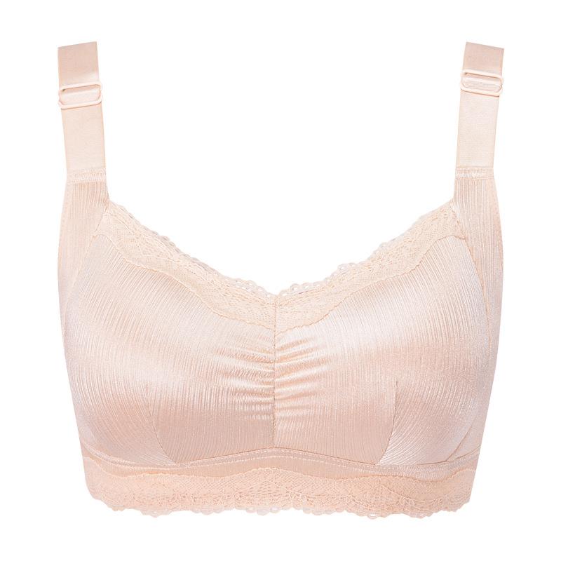 新款直销新女士拉丝文胸大胸显小全罩杯胖mm收副乳调节肩带无钢圈