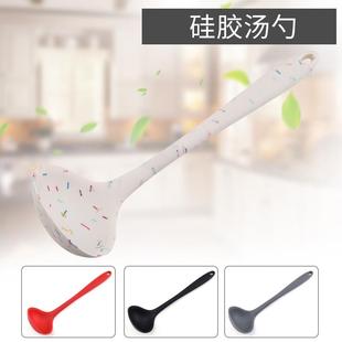 直销全包硅胶厨具不粘锅一体硅胶汤勺烹饪勺搅拌盛汤厨房用具 新款