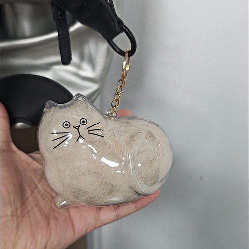 超大号猫咪毛发存放胶囊透明猫毛收纳盒吊饰扭蛋纪念收藏包钥匙扣