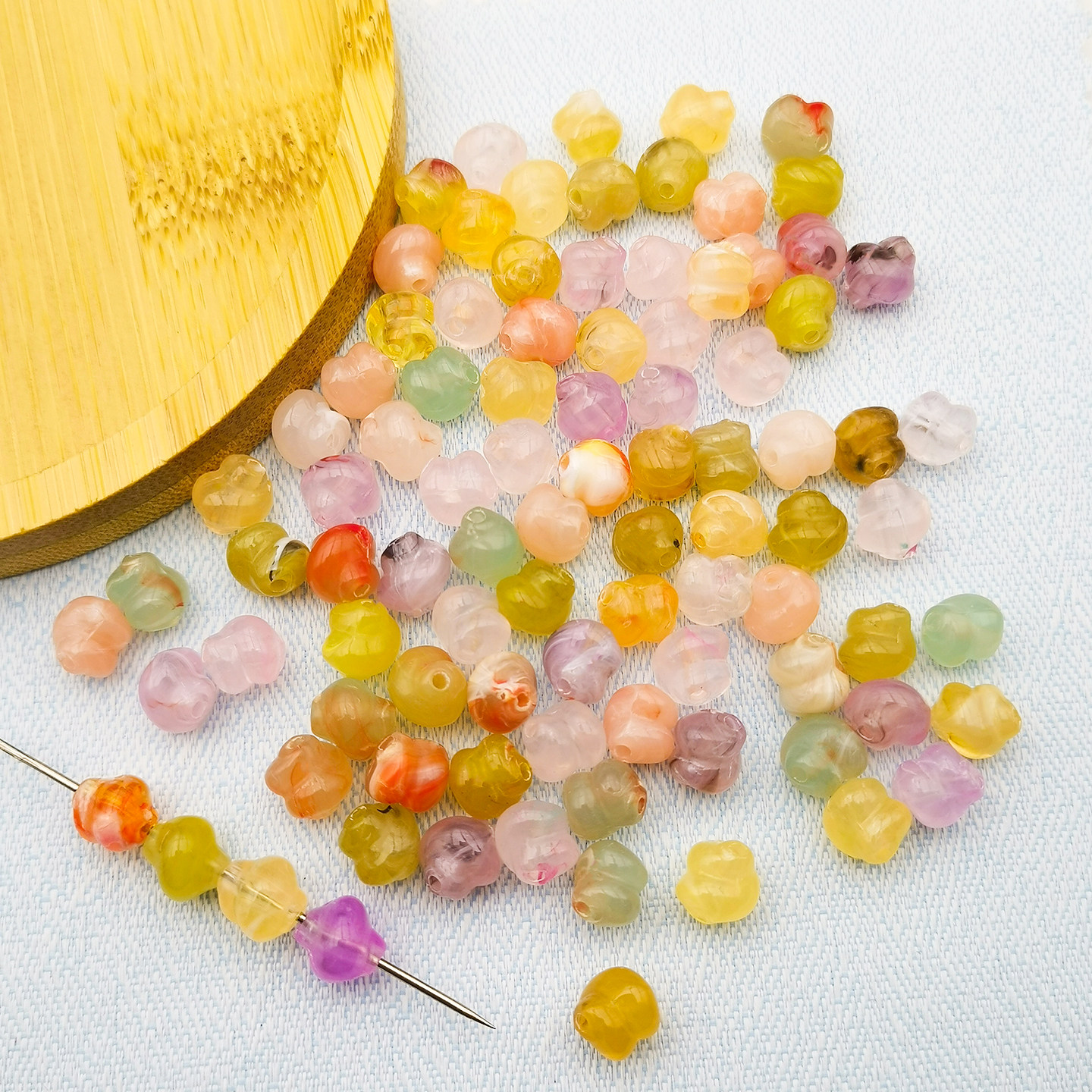 亚克力 高亮 双色 田螺 串珠 手工diy 编织 手链 饰品 配件 珠子