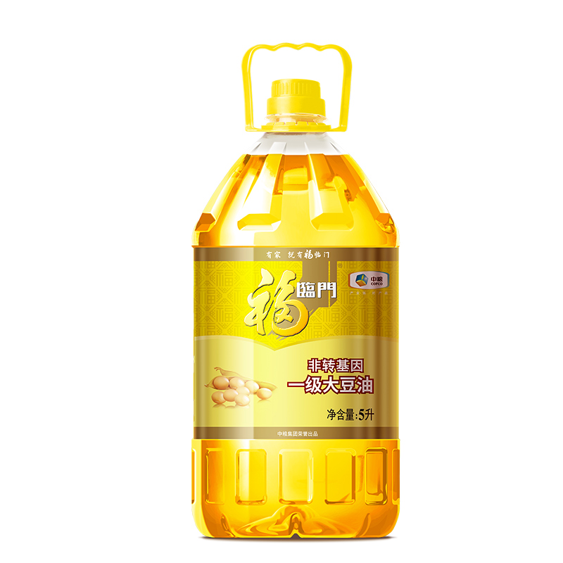 福临门非转基因一级大豆油植物油5L/桶装家庭饭店炒菜健康食用油