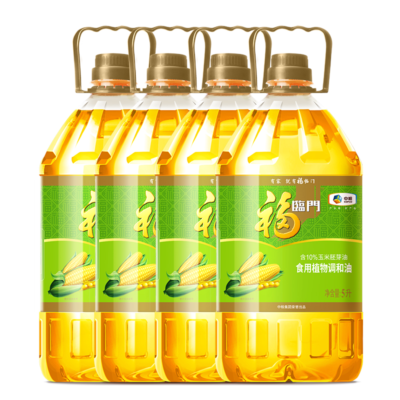 福临门玉米原香调和油5L/桶植物油食用植物调和油炒菜家庭用中粮