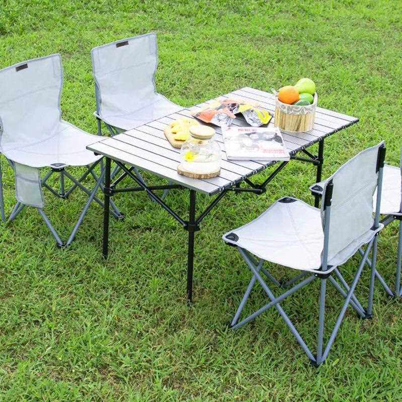 直销新款便携式户外折叠桌椅组合套装野营铝合金摆摊露营折叠桌