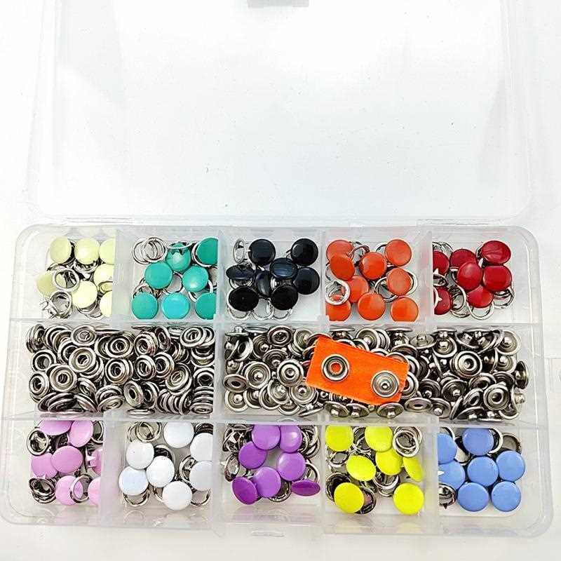 直销新款100套200套10mm彩色实心五爪扣+工具盒装家用服装纽扣宝,纺织面料/辅料/配套,服装纽扣,淘宝优惠券,粉丝福利购,淘宝优惠卷