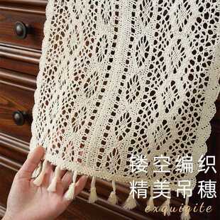 新款直销复古蕾丝桌旗茶几茶桌桌巾垫布茶台美式田园风镂空长条高