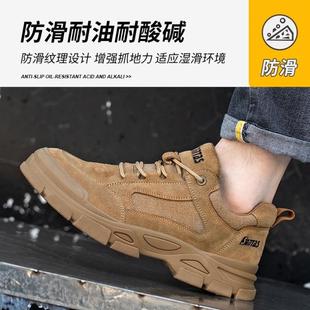 防护工作鞋 直销新款 款 跨境电焊工劳保鞋 低帮防砸防刺钢包头翻 四季