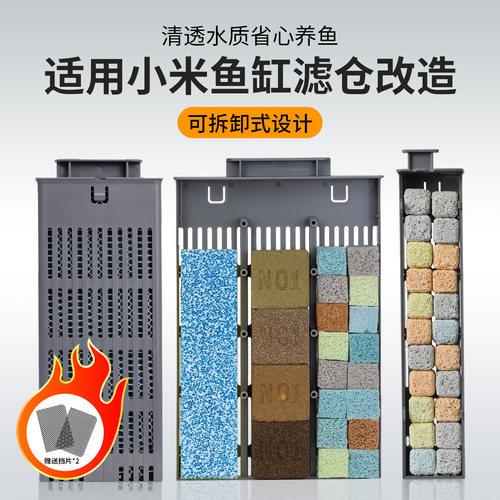 适用小米鱼缸滤材智能鱼缸过滤模块改造配件滤芯物理棉可拆洗更换