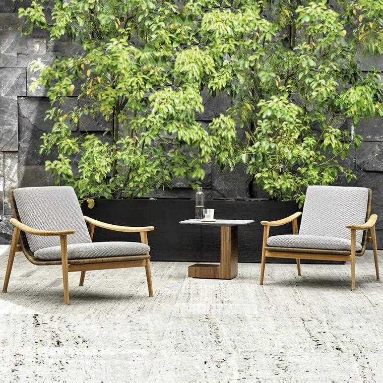 新款直销户外休闲实木桌椅阳台庭院花园室外防水防晒柚木家具茶几