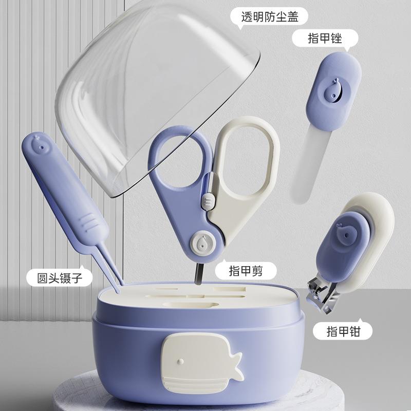 新款直销儿童指甲剪套装泡泡鱼指甲钳套装婴儿指甲钳五件套宝宝护
