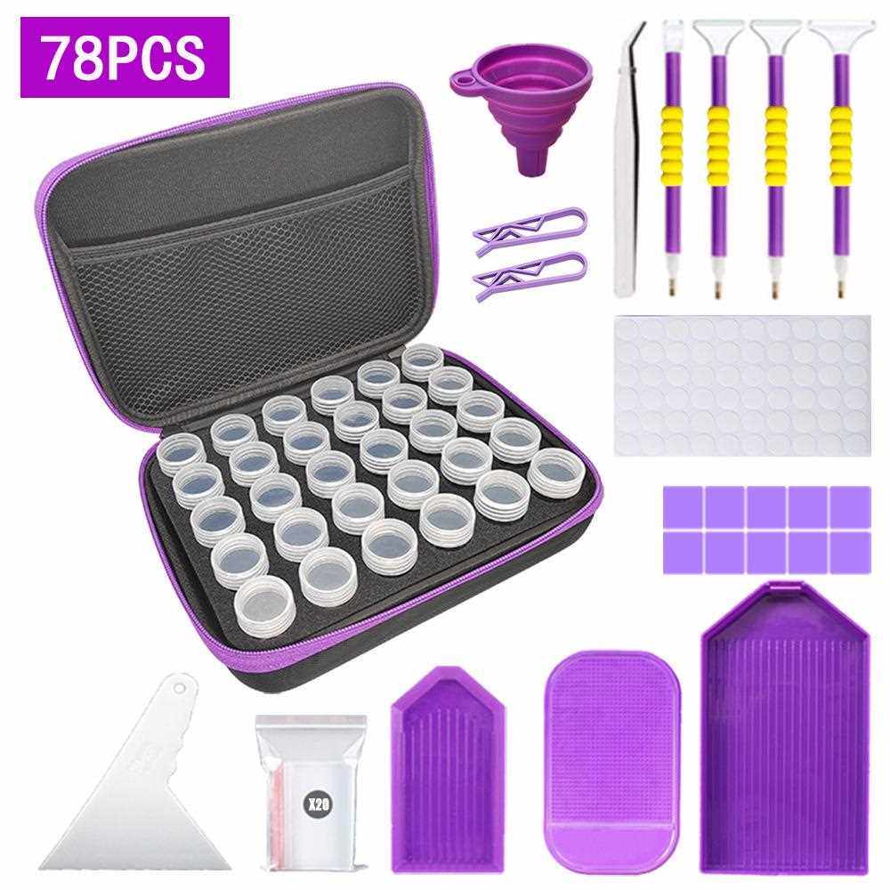 新款直销钻石画工具包 手提箱30格分装瓶子点钻十字绣工具套装配,居家布艺,钻石绣,淘宝优惠券,粉丝福利购,淘宝优惠卷