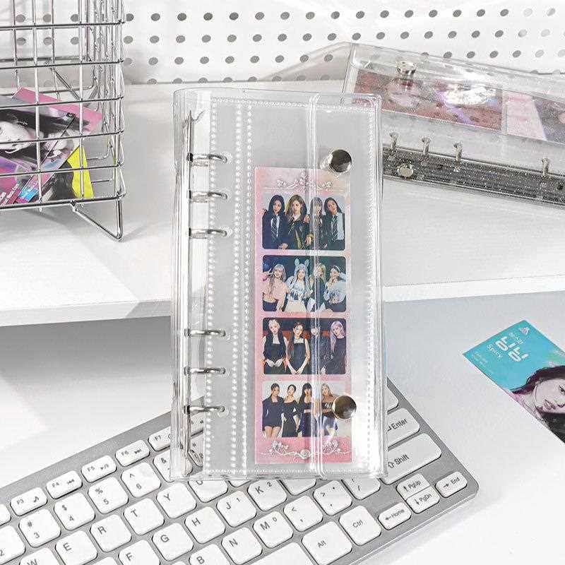 新款直销包邮韩版ins风a6闪闪活页6孔透壳手账本封面细闪全透现货