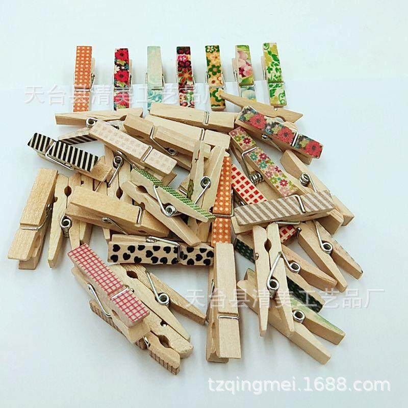 新款直销35mm原木彩绘木质夹子 DIY木质装饰木夹子 50个一包,纺织面料/辅料/配套,服装纽扣,淘宝优惠券,粉丝福利购,淘宝优惠卷