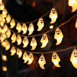 直销万圣节发光南瓜灯骷髅小灯串装 新款 饰品酒吧商场活动场景布置