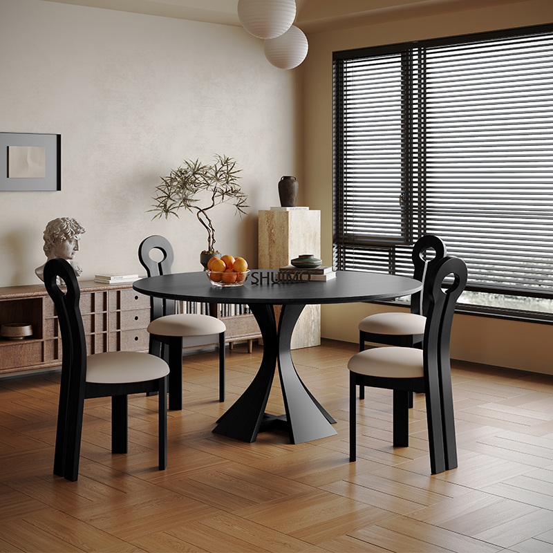 广东佛山德利丰洞石白蜡实木餐桌