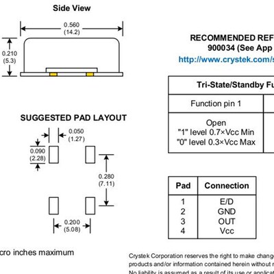 CCHD-957-25 24.576M 24.576MHZ 贴片低相噪晶振 飞秒时钟 9*14mm
