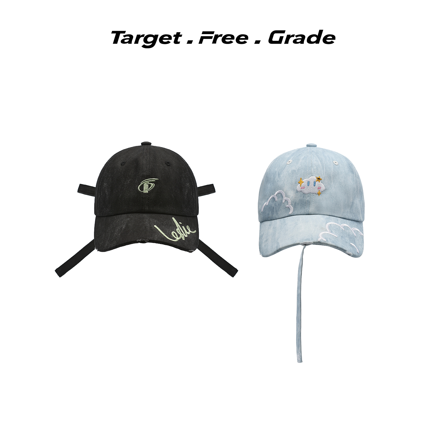 TFG×俐乐王昀楷同款联名刺绣印花牛仔棒球帽