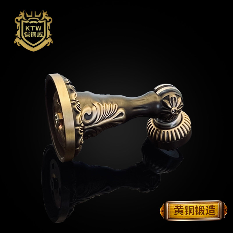 铠铜威黄铜门吸欧式防撞门碰强磁门挡门阻门挡黄铜锻造加厚门吸