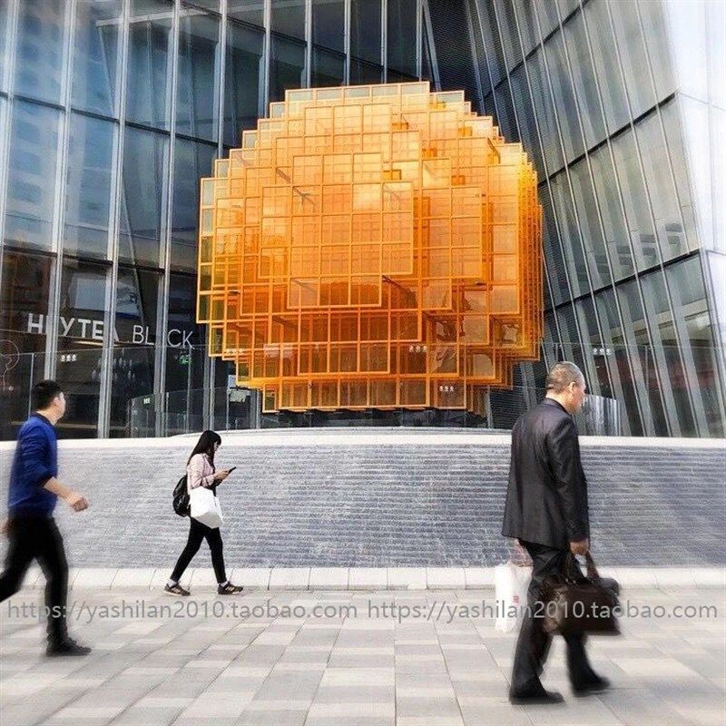彩色亚克力城市雕塑艺术商业步行街购物广场园林花园景观装置定制