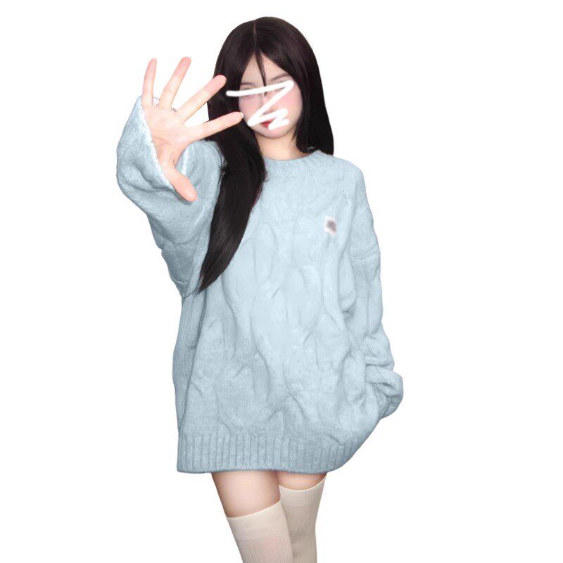 女童毛衣2024冬装新款儿童韩洋气秋冬季针织上衣加厚圆领打底线衣