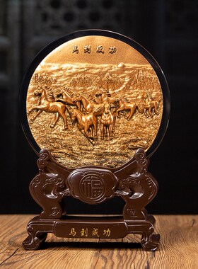中国风礼品水晶浮雕工艺品办公室书房装饰品摆件商务出国送老外