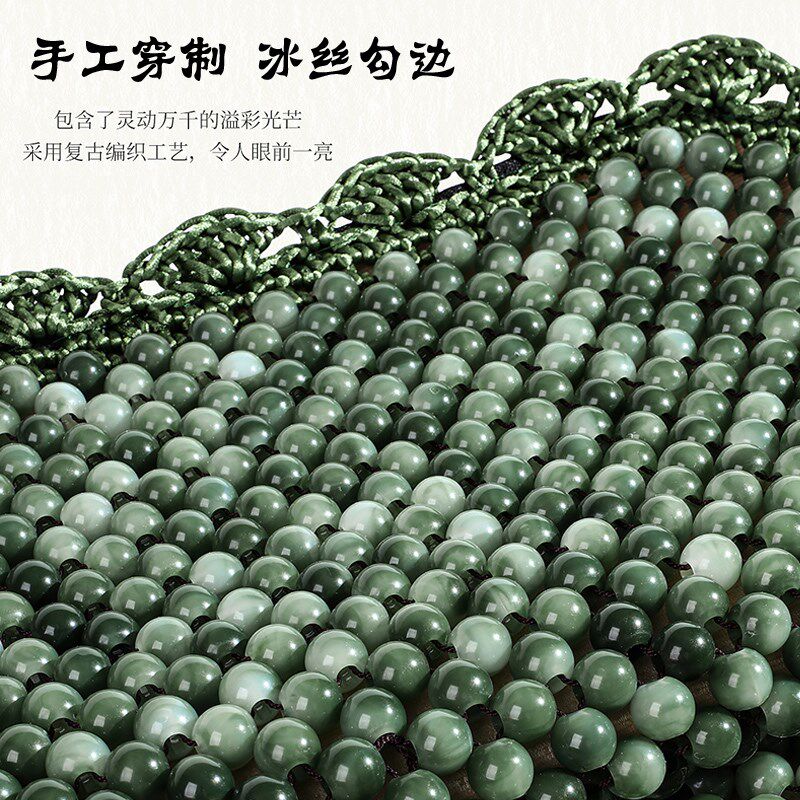 夏季单座陶瓷珠玻璃珠四方汽车坐垫无靠背玉石凉垫单片座办公椅垫