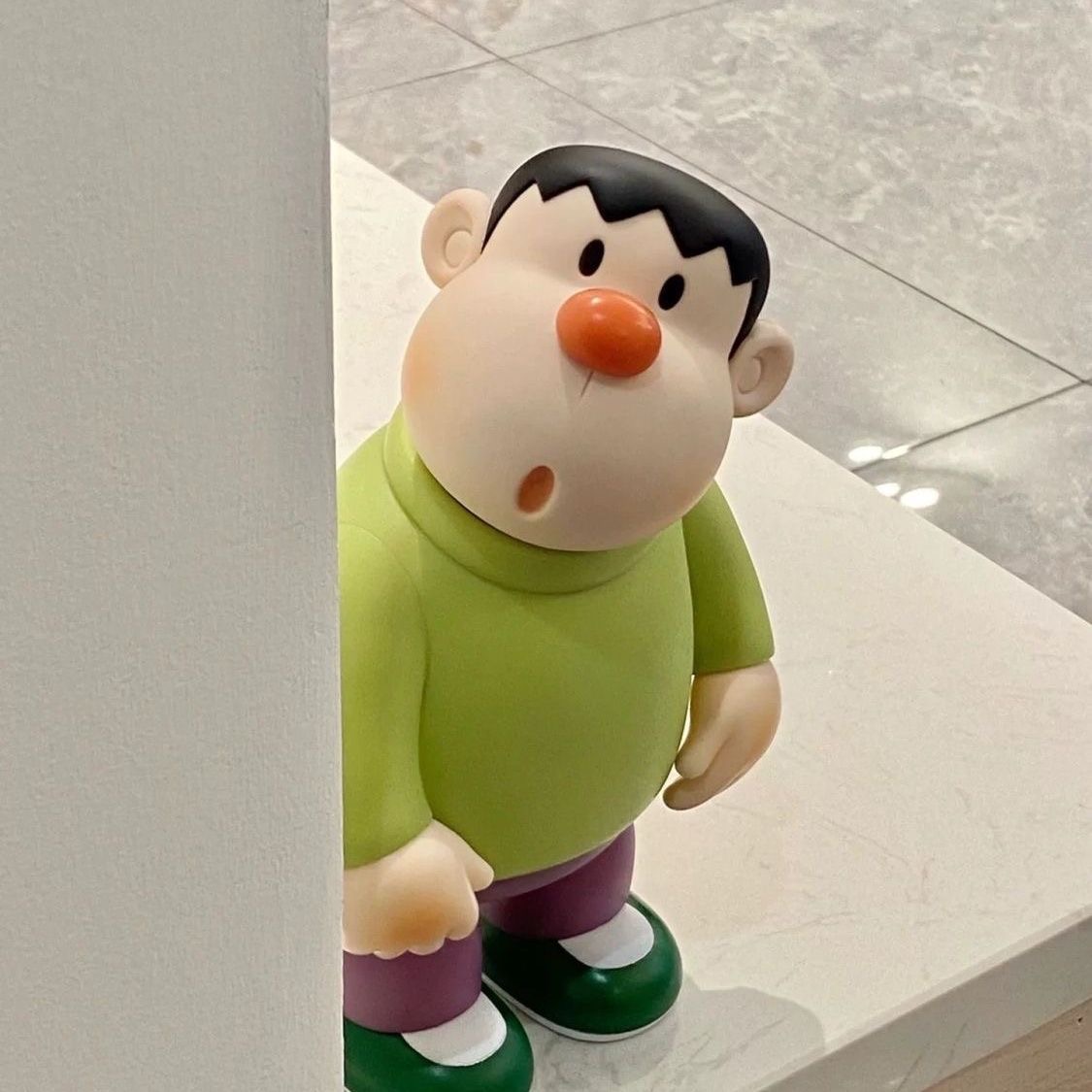 呆萌可爱歪头胖虎手办潮玩创意桌面摆件客厅电视柜玄关酒柜装饰品