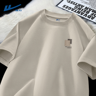 回力纯棉短袖男2026新款夏装简约衣服男款高级感潮流休闲男士t恤C