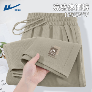 短裤 男夏款 华夫格肌理感男士 子百搭宽松直筒潮休闲裤 裤 回力男款