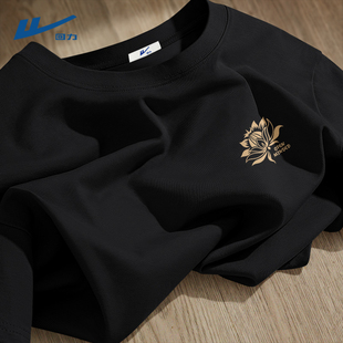 回力短袖t恤男2026新款帅气时尚半袖青少年夏季重磅纯棉衣服男士D