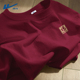 回力男士 酒红色衣服男本命年C 纯棉内搭半截袖 短袖 t恤马年2026新款