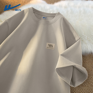 回力男士短袖t恤港风复古潮牌夏装2026新款高级感灰色半袖男款夏D