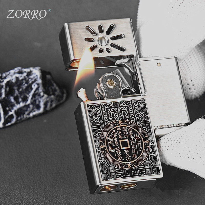 新款ZORRO佐罗咔嚓魔方盒正品敢死队862砂轮打火机送男士礼物复古